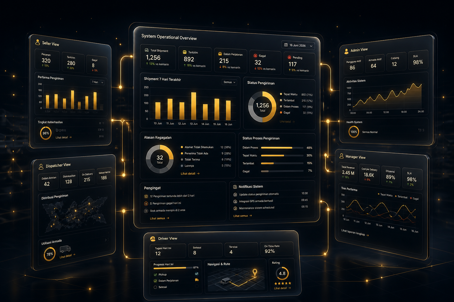Dashboard operasional multi-peran BEG Logistic