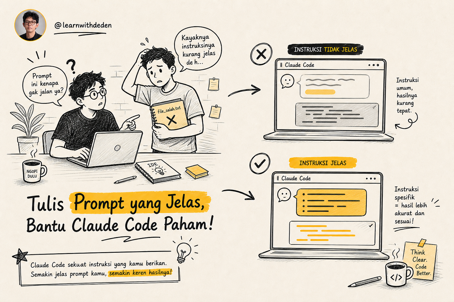 Kenapa Prompt ke Claude Code Menentukan Hasil Kerjamu
